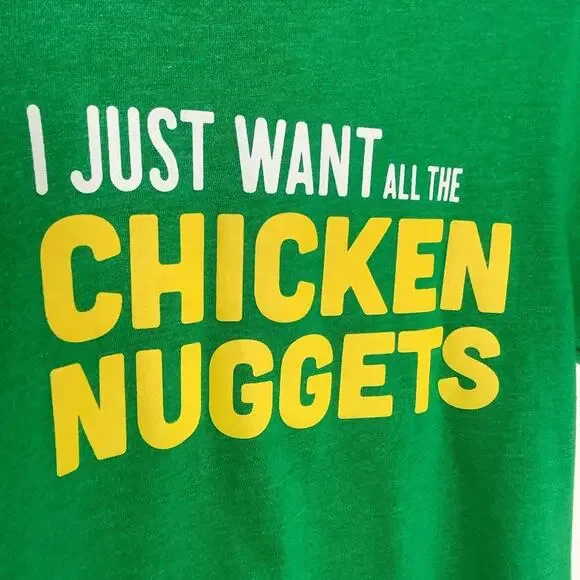 I Just Want All The Chicken Nuggets Short Sleeve American Apparel Tee Size Small - Picture 2 of 4